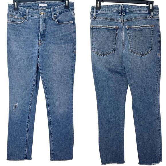 Good American Denim - Good American Women's Good Legs Straight Jeans Medium Wash